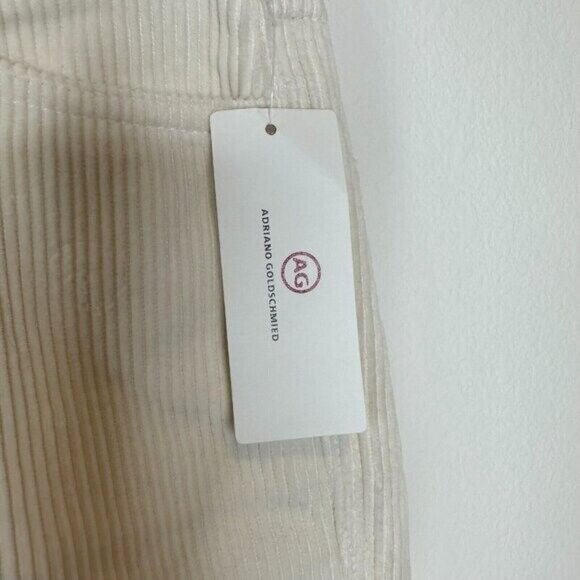 AG Adriano Goldschmied Etta in Ivory Dust Corduroy Wide Leg Crop Pants 24 NWT - Picture 3 of 11